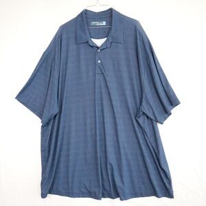 Roundtree & Yorke Polo Shirt Mens 3XB Big Performance Golf Blue Short Sleeve